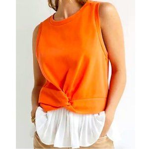 NEW Anthropologie Lea & Viola Size XS Orange Ruffled Tank